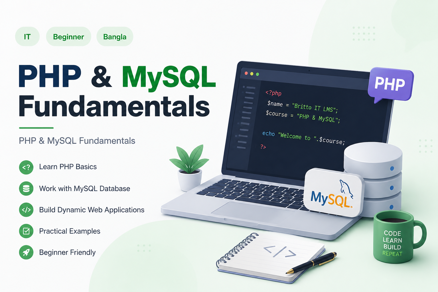 PHP & MySQL Fundamentals course cover